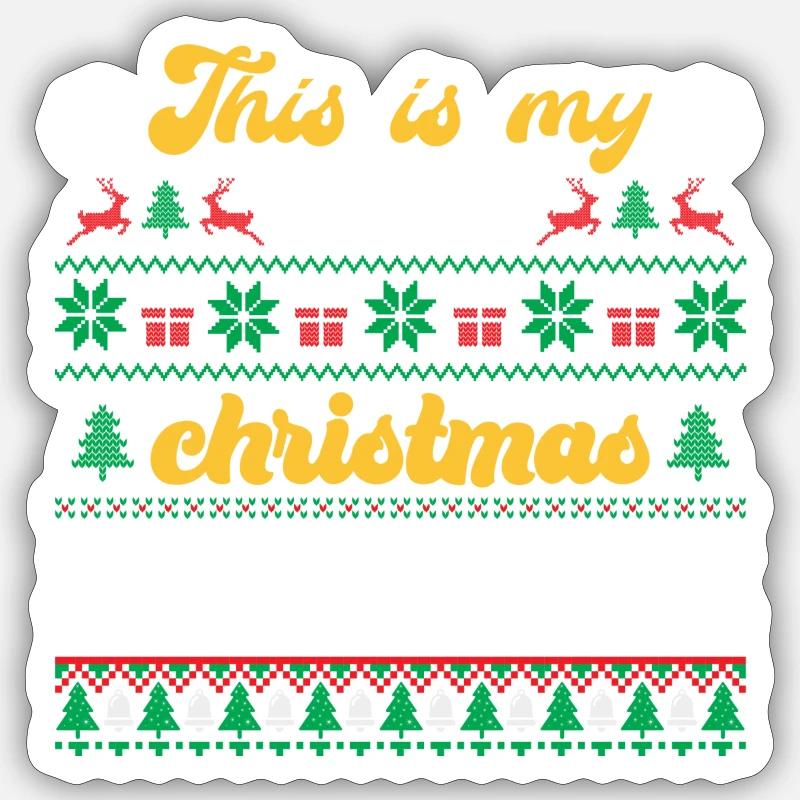 Das ist mein hässlicher Weihnachtspullover Sticker Größe S (10 x 10 cm)