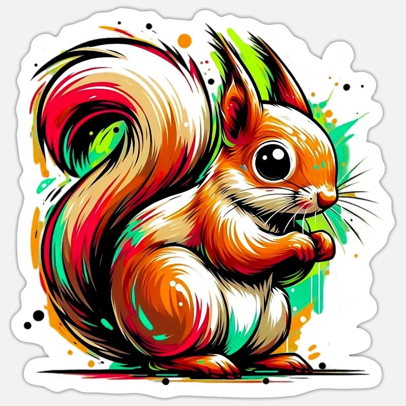 Squirrel Sticker size S (10 x 10 cm)