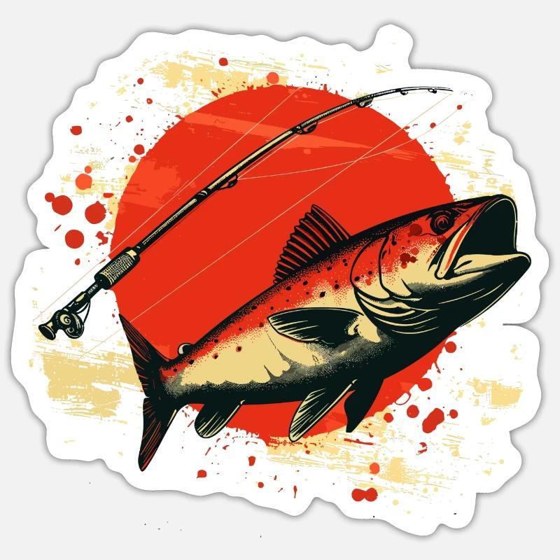 Graphique de pêche - Sticker taille S (10 x 10 cm) - blanc mat
