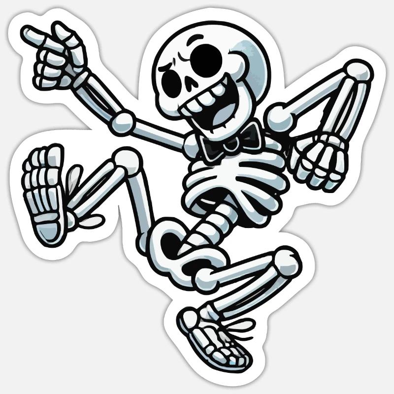 Danse du crâne - Sticker taille S (10 x 10 cm) - blanc mat