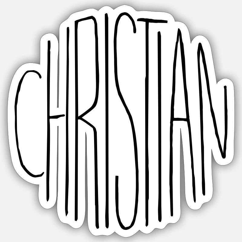 Chrétien - Sticker taille S (10 x 10 cm) - blanc mat