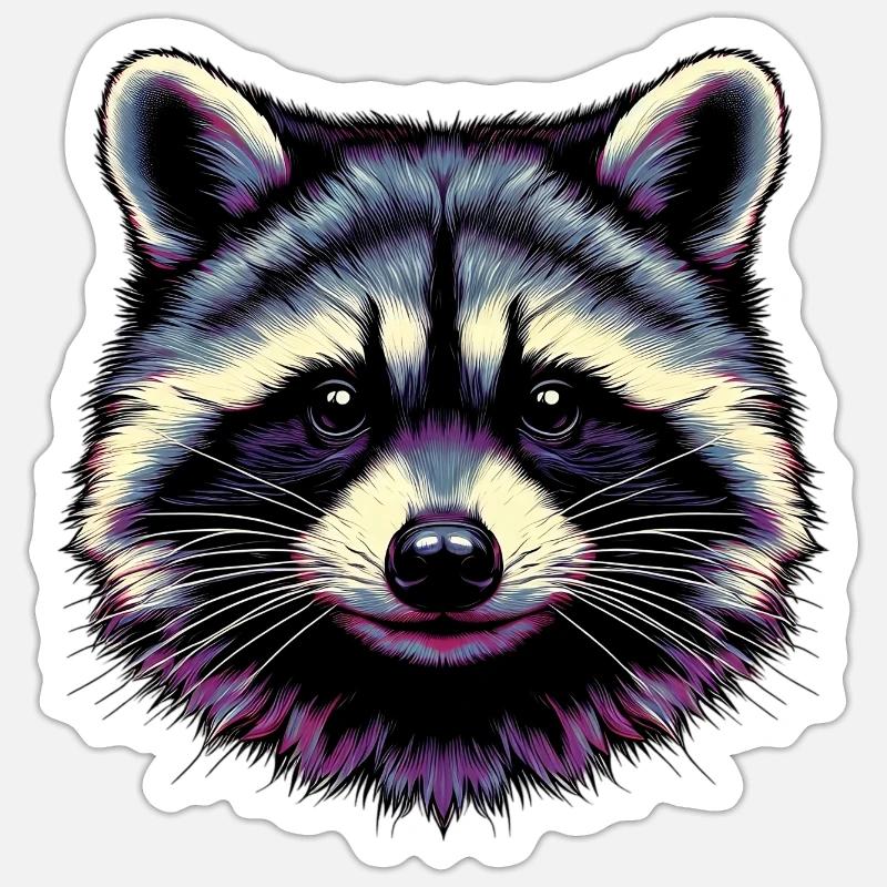 Raccoon - Sticker size S (10 x 10 cm) - white matte