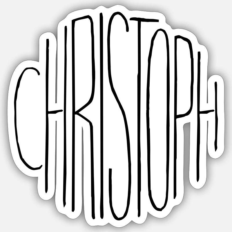 Christoph - Sticker taille S (10 x 10 cm) - blanc mat