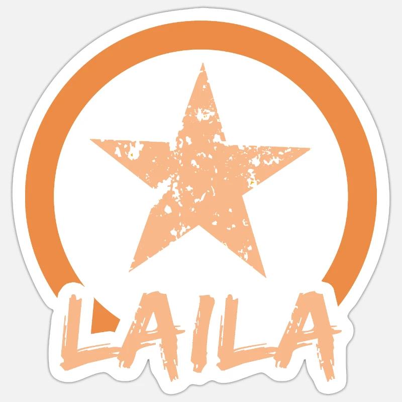 First name Laila - Sticker size S (10 x 10 cm) - white matte