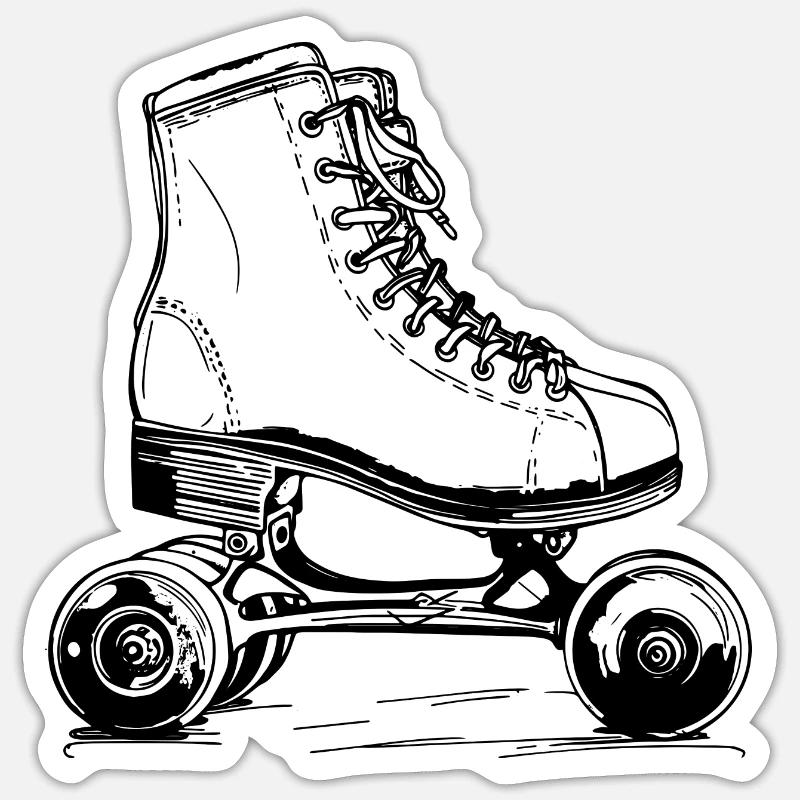 Rollerskates - Sticker Größe S (10 x 10 cm) - Mattweiß