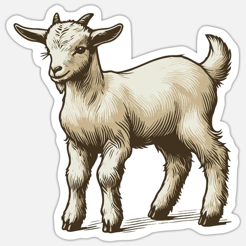Chevreau - Sticker taille S (10 x 10 cm) - blanc mat