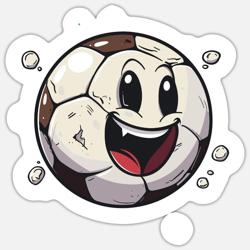 Fußball im Comic Stil - Sticker Größe S (10 x 10 cm) - Mattweiß