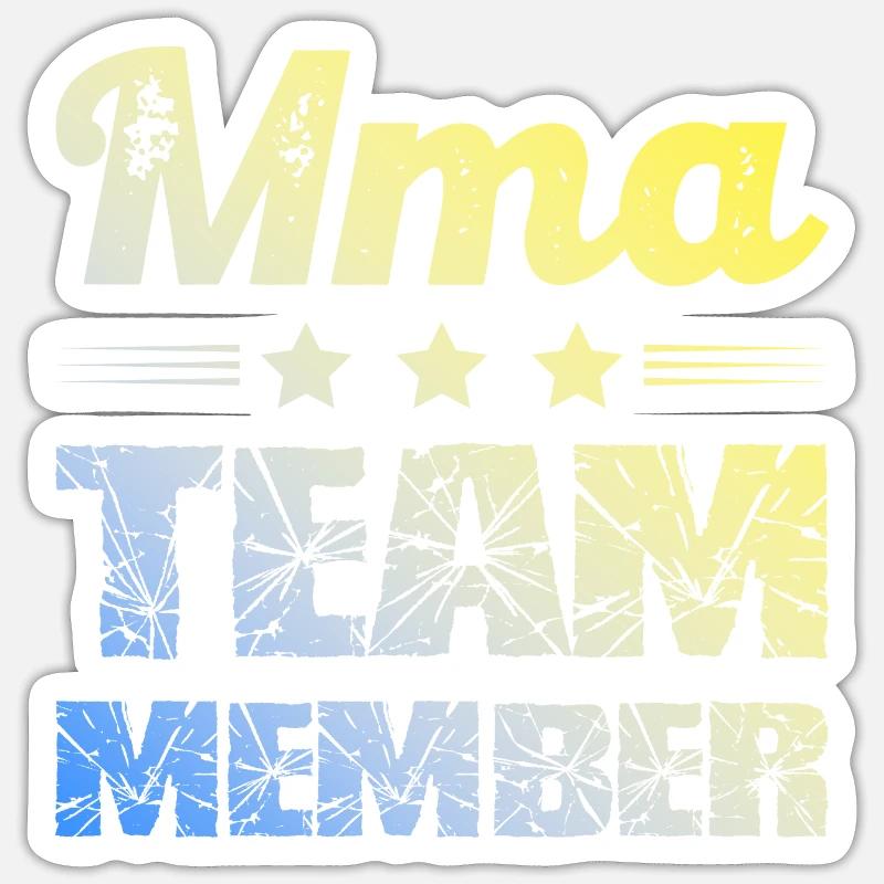 Mma Team - Sticker Größe S (10 x 10 cm) - Mattweiß