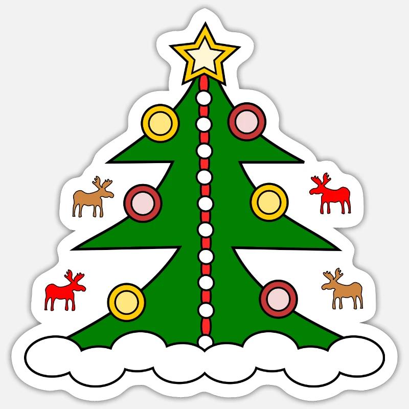 Arbre de Noël - Sticker taille S (10 x 10 cm) - blanc mat