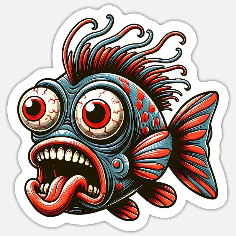 Fish Crazy - Sticker size S (10 x 10 cm) - white matte