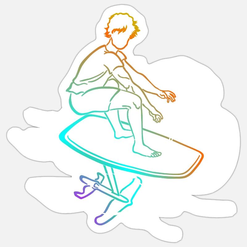 Foil Foiling Wing Sling Surf - Sticker Größe S (10 x 10 cm) - Mattweiß