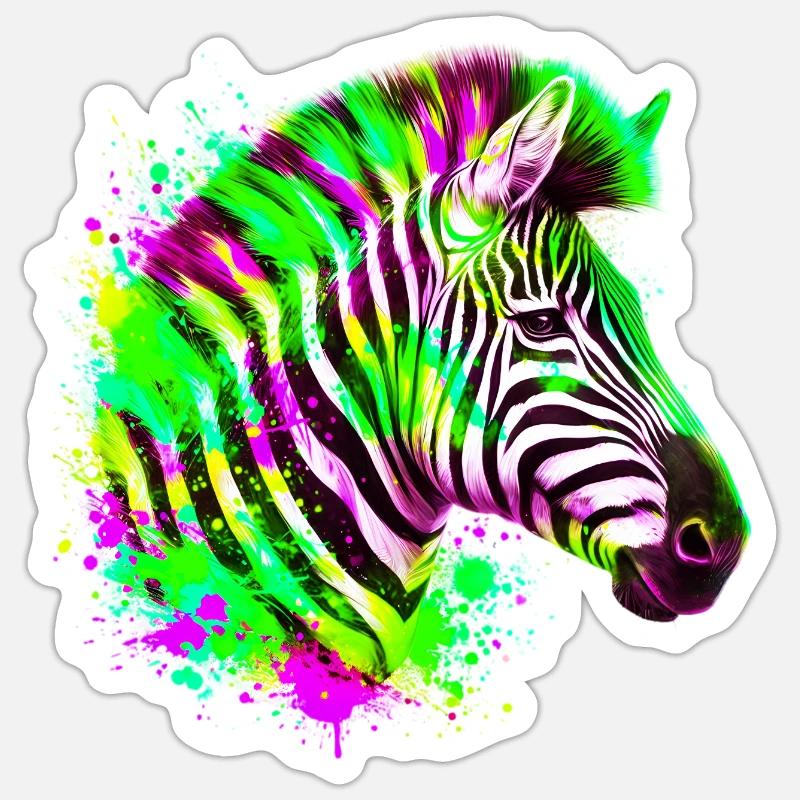 Zebra - Sticker size S (10 x 10 cm) - white matte