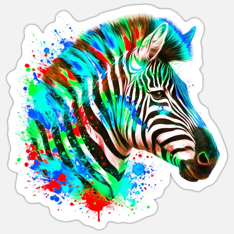 Zebra - Sticker size S (10 x 10 cm) - white matte