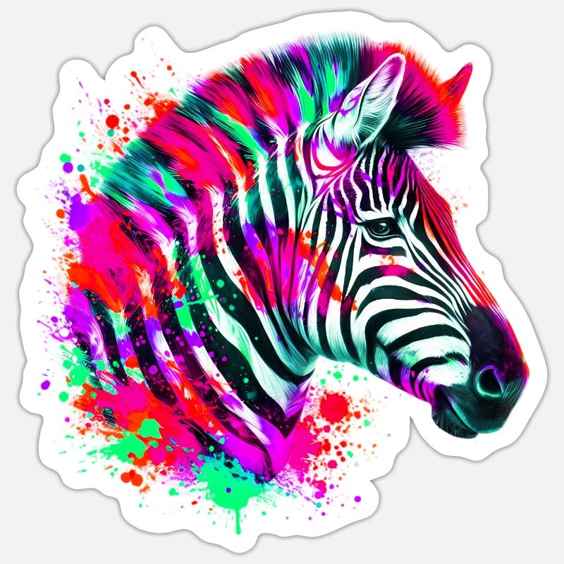 Zebra - Sticker size S (10 x 10 cm) - white matte