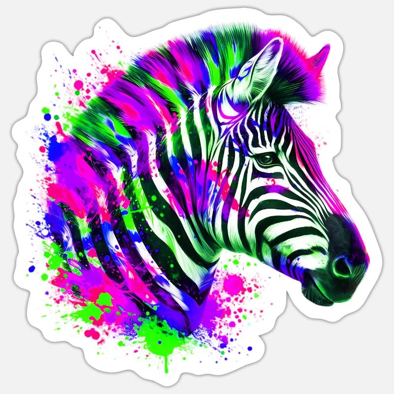 Zebra - Sticker Größe S (10 x 10 cm) - Mattweiß