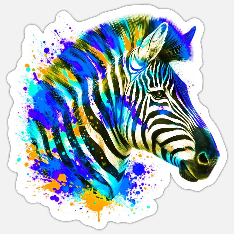 Zebra - Sticker size S (10 x 10 cm) - white matte