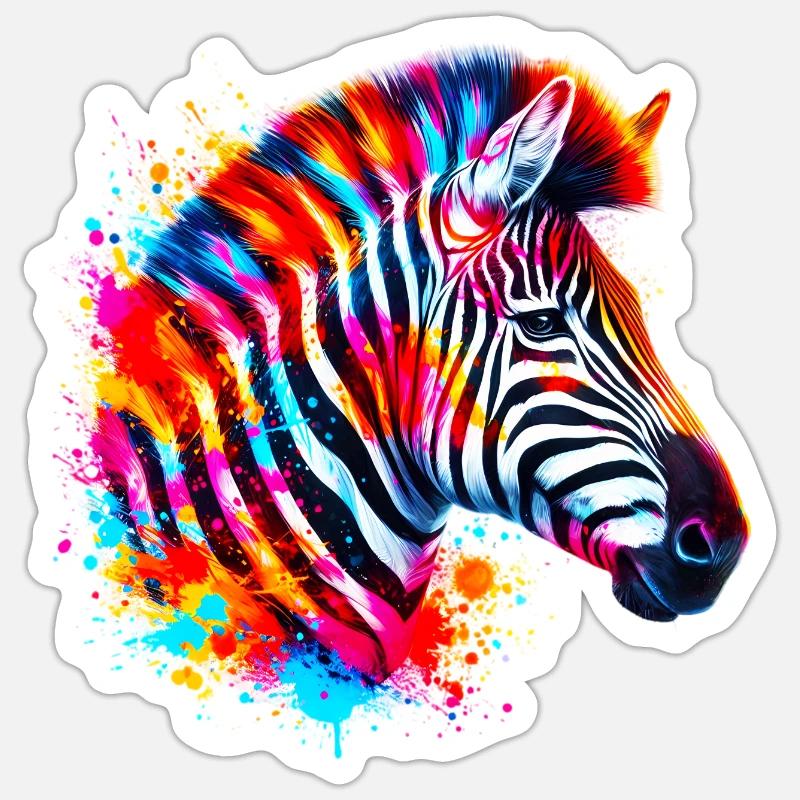 Zebra - Sticker size S (10 x 10 cm) - white matte