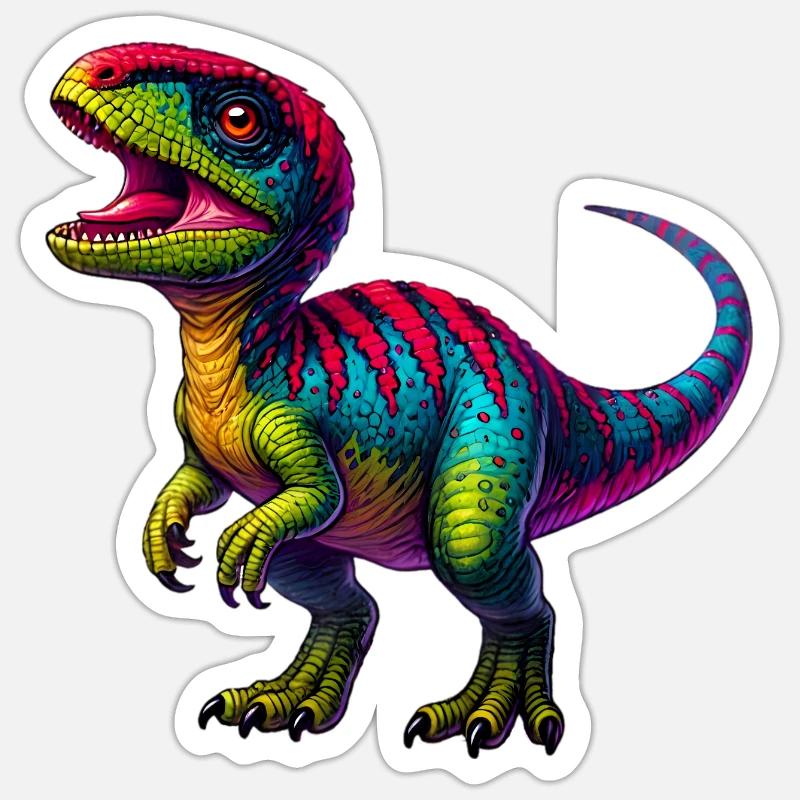 Dinosaurier - Sticker Größe S (10 x 10 cm) - Mattweiß