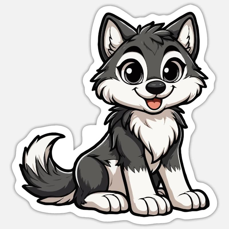 Mädchen-Wolf Sticker Größe S (10 x 10 cm)