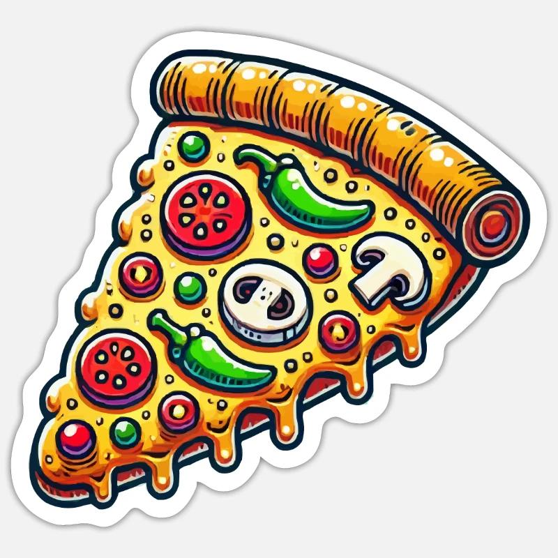 pizza - Sticker size S (10 x 10 cm) - white matte