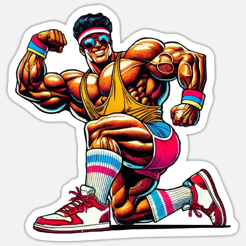 bodybuilder - Sticker Größe S (10 x 10 cm) - Mattweiß