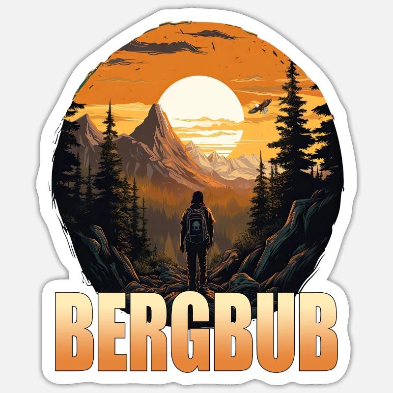 Bergbub - Sticker Größe S (10 x 10 cm) - Mattweiß