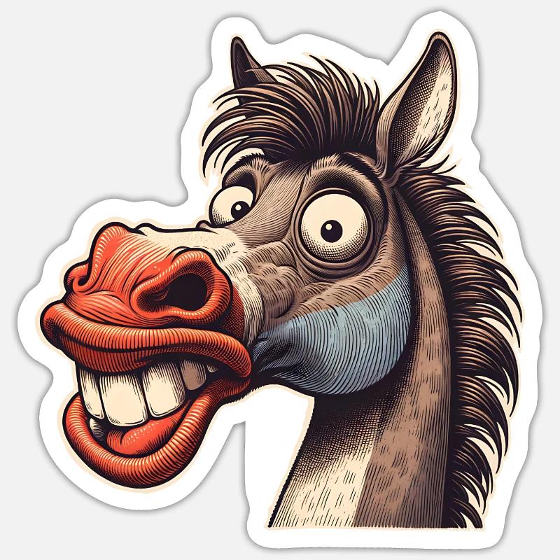 Pferd - Sticker Größe S (10 x 10 cm) - Mattweiß