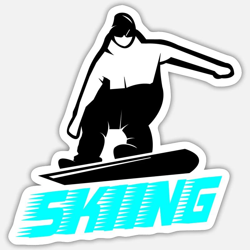 skiing - Sticker Größe S (10 x 10 cm) - Mattweiß