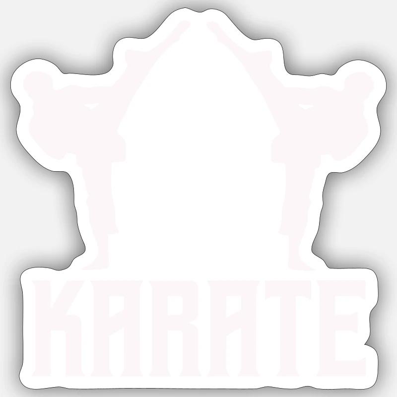 karaté - Sticker taille S (10 x 10 cm) - blanc mat