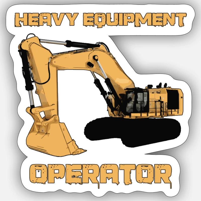 Bagger Baggerfahrer Baustelle Sticker Größe S (10 x 10 cm)