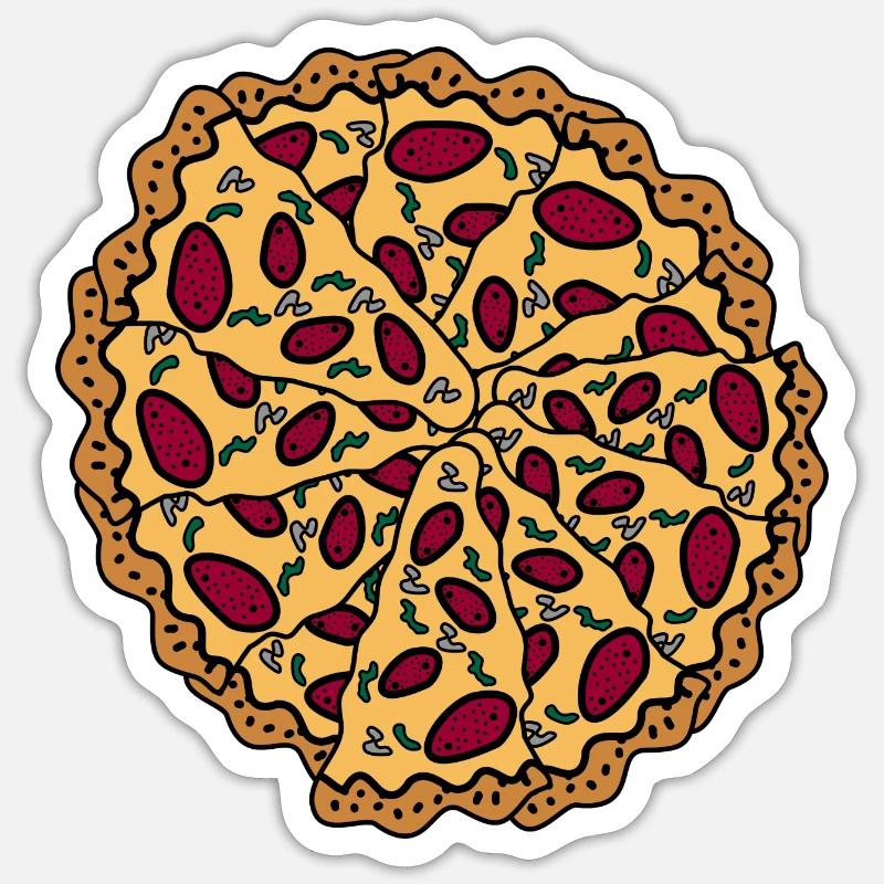 Graphique pizza - Sticker taille S (10 x 10 cm) - blanc mat