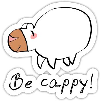 Don't worry - be cappy - Sticker Größe S (10 x 10 cm) - Mattweiß - Vorne