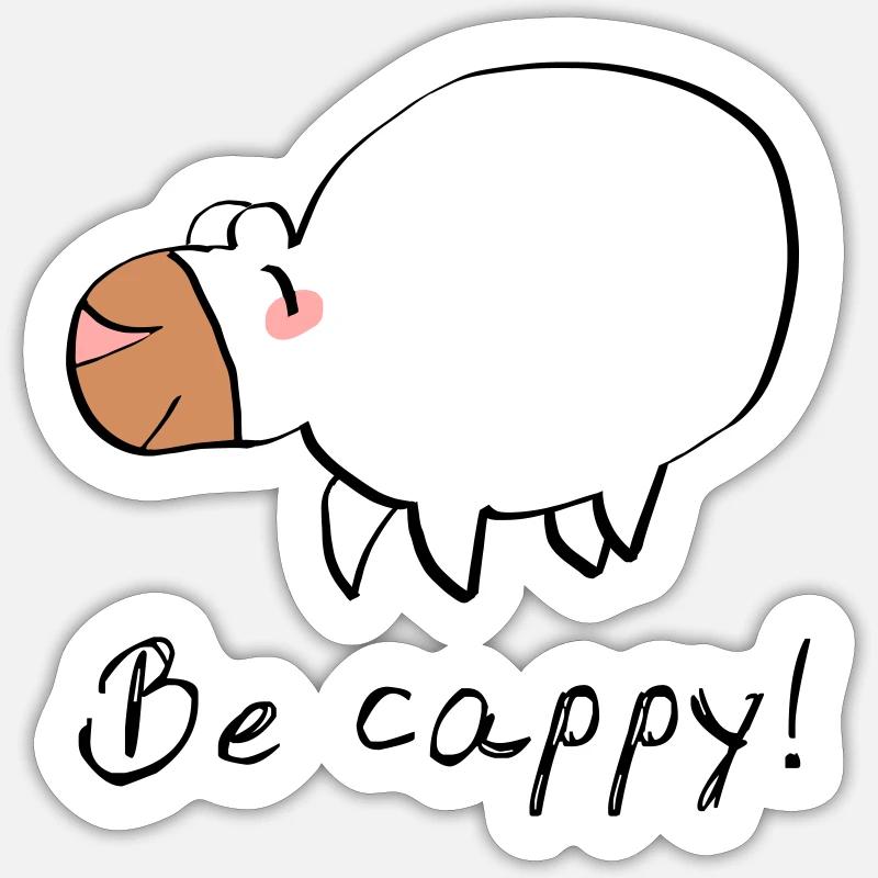 Don't worry - be cappy - Sticker size S (10 x 10 cm) - white matte