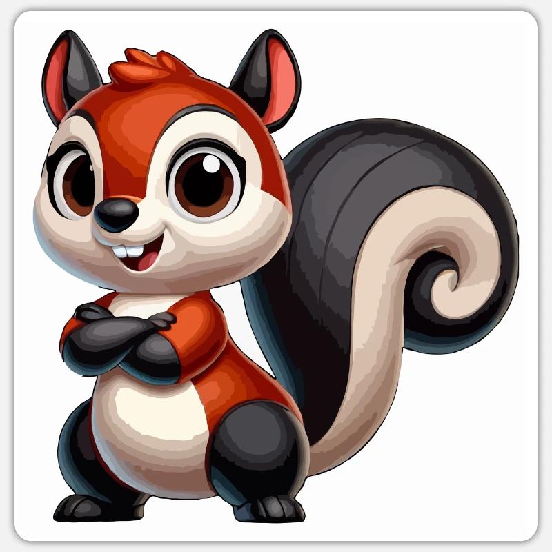 Squirrel blacktail Sticker size S (10 x 10 cm)