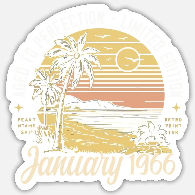 1966 Geburtstag Januar 1966 - Geschenk Januar 1966 Sticker Größe S (10 x 10 cm)
