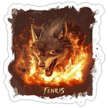 Fenris Wolf Edda Odin Viking Vikings Wikinger - Sticker Größe S (10 x 10 cm) - Mattweiß - Vorne