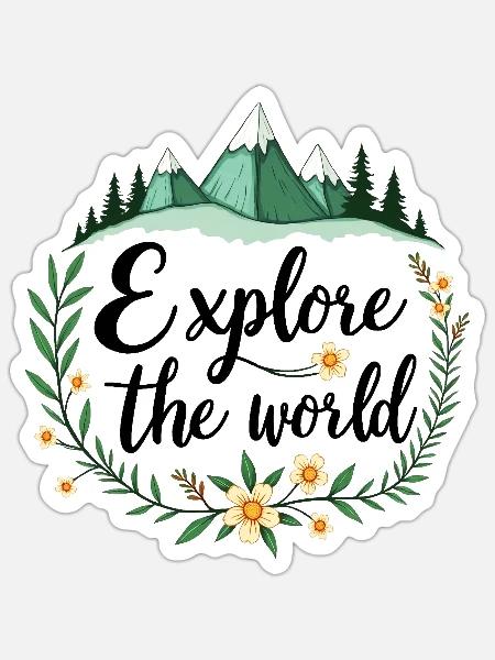 Naturdesign für Abenteurer - Sticker Größe S (10 x 10 cm) - Mattweiß