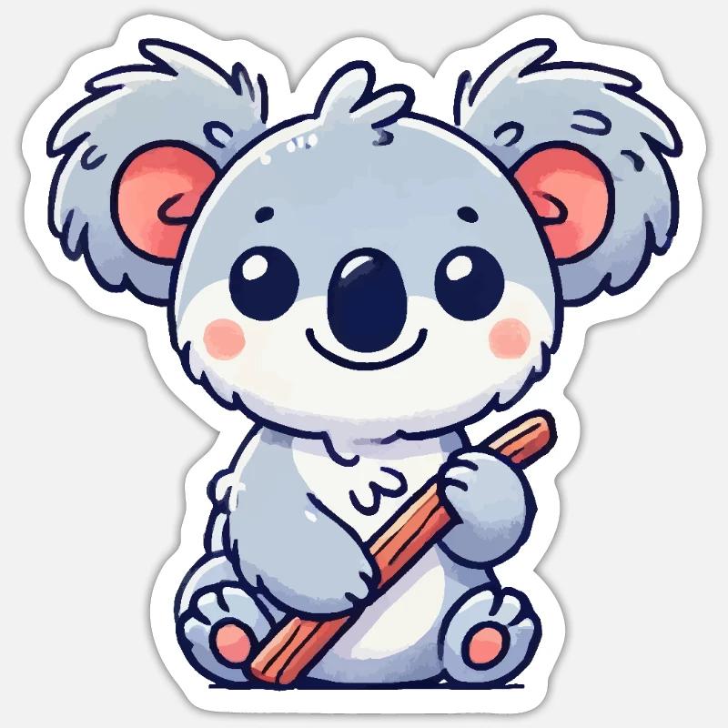 Bande dessinée Koala Bear - Sticker taille S (10 x 10 cm) - blanc mat
