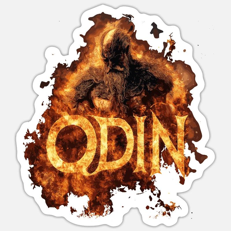 Odin Edda Viking Vikings Wikinger - Sticker Größe S (10 x 10 cm) - Mattweiß