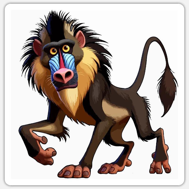 Mandrill baboon - Sticker size S (10 x 10 cm) - white matte