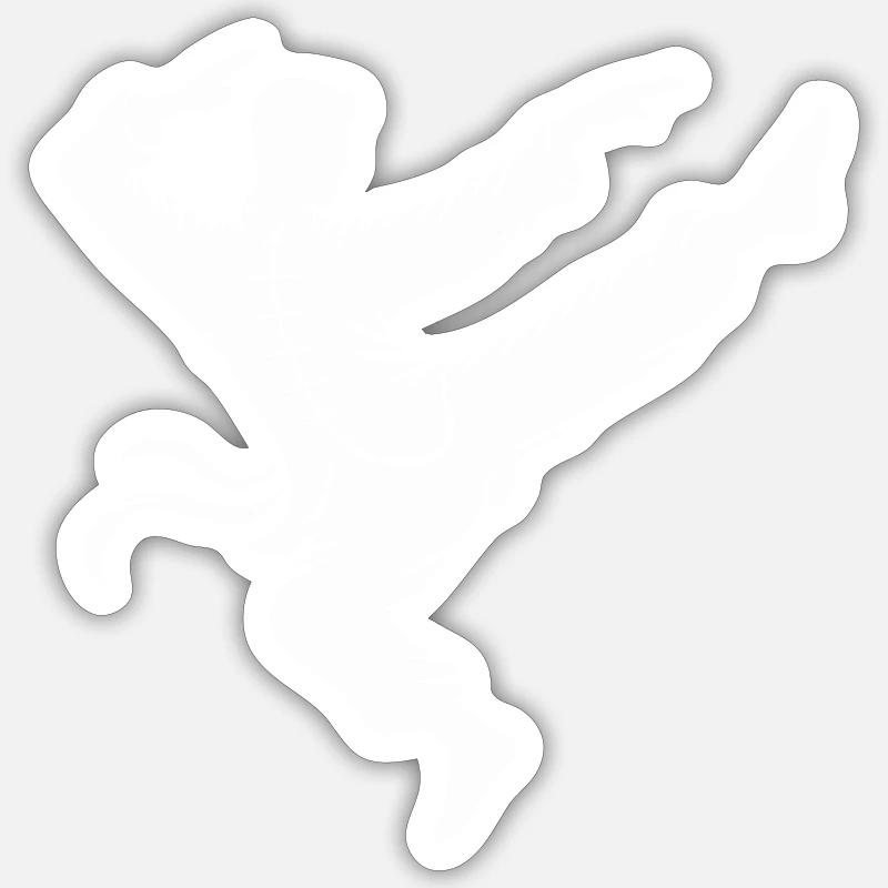 Combattant de karaté - Sticker taille S (10 x 10 cm) - blanc mat