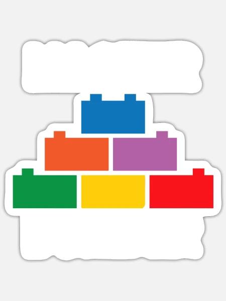 Brick Builder Spielzeug Blöcke Klemmblöcke Steine Steine - Sticker Größe S (10 x 10 cm) - Mattweiß