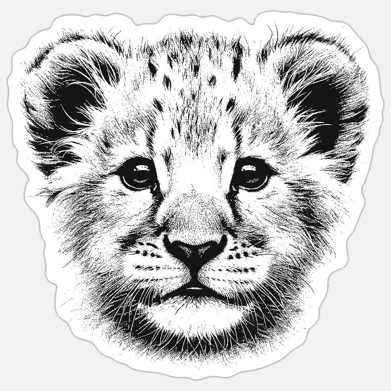 Löwe - Sticker Größe S (10 x 10 cm) - Mattweiß