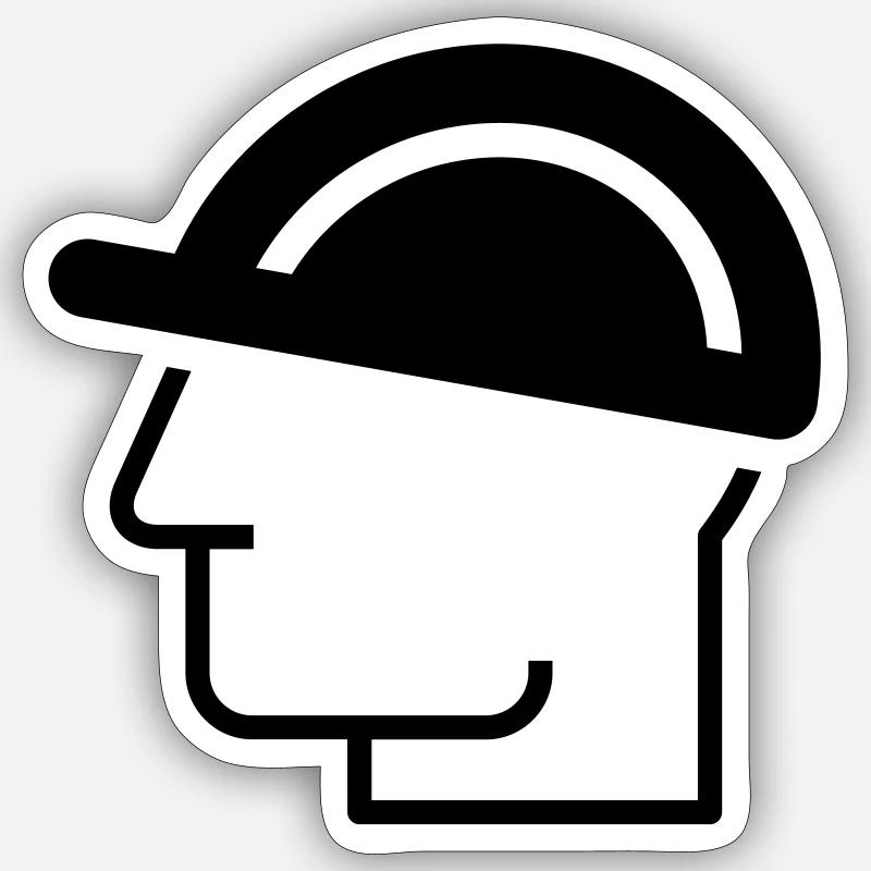Directeur de la construction, Helm, Chantier de construction, Ouvrier du bâtiment, Construction Sticker taille S (10 x 10 cm)