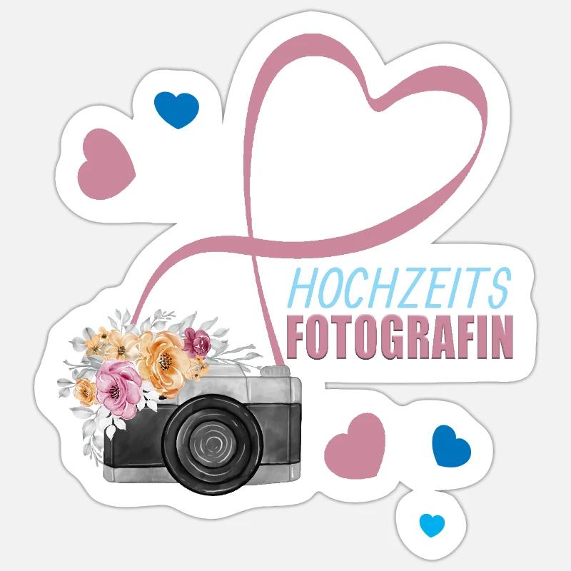 Hochzeitsfotografin - Sticker Größe S (10 x 10 cm) - Mattweiß