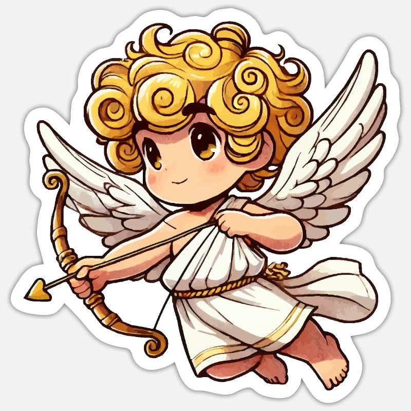 Angel Comic Cupid Sticker size S (10 x 10 cm)