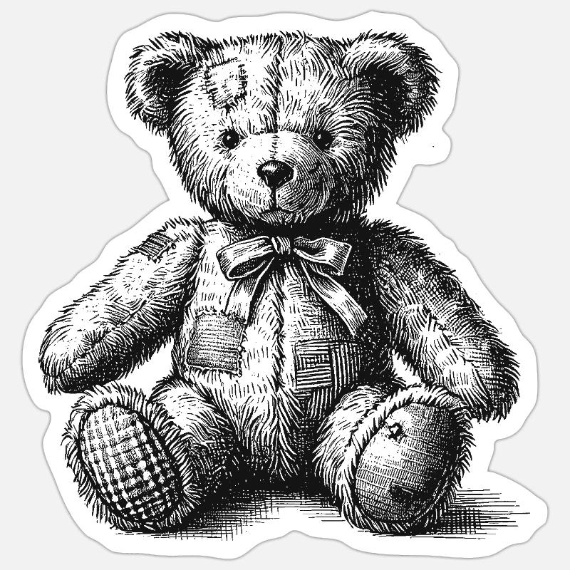 Teddy bear - Sticker size S (10 x 10 cm) - white matte