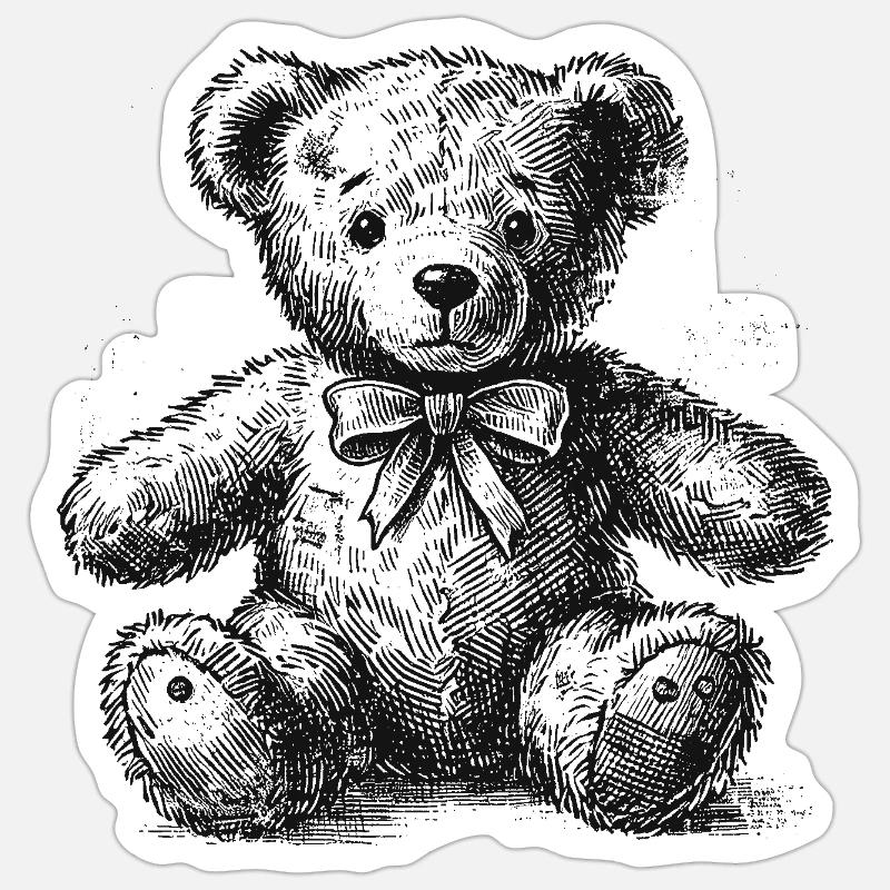 Teddy bear - Sticker size S (10 x 10 cm) - white matte