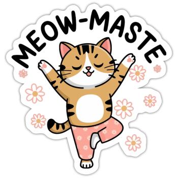 Dancing Cat: Fröhliche Stimmung - Sticker Größe S (10 x 10 cm) - Mattweiß - Vorne