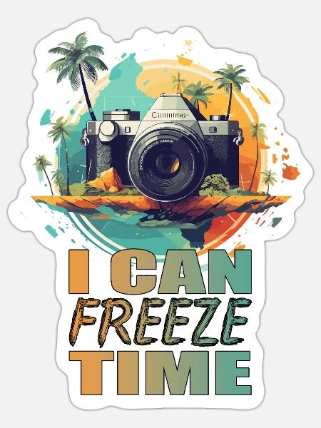 I can freeze time - Sticker Größe S (10 x 10 cm) - Mattweiß